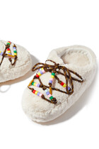 Faux Fur Beads Slippers